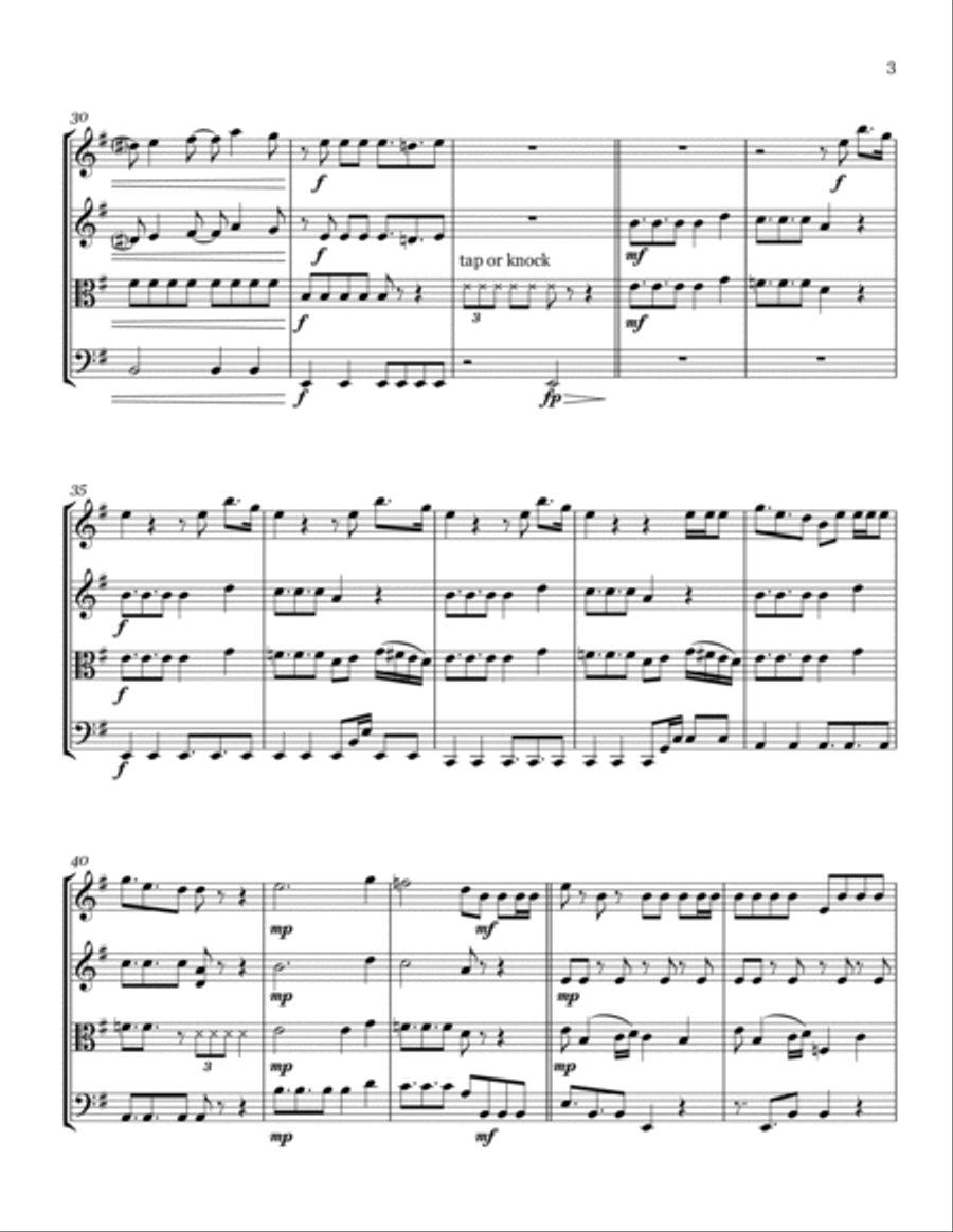 Lalalala Lalalala String Quartet scores gallery preview page 3