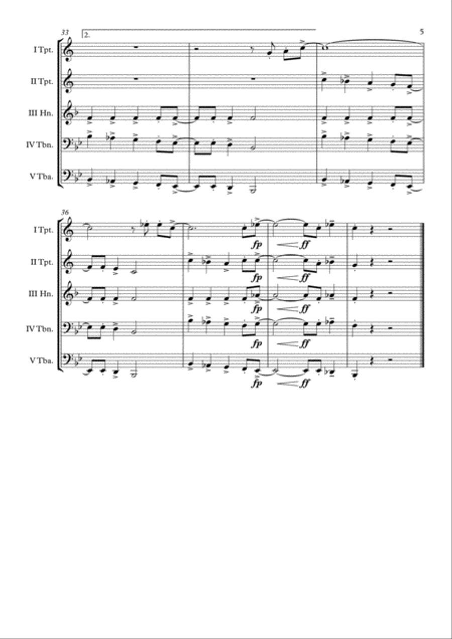 Signed, Sealed, Delivered I'm Yours Brass Quintet scores gallery preview page 6
