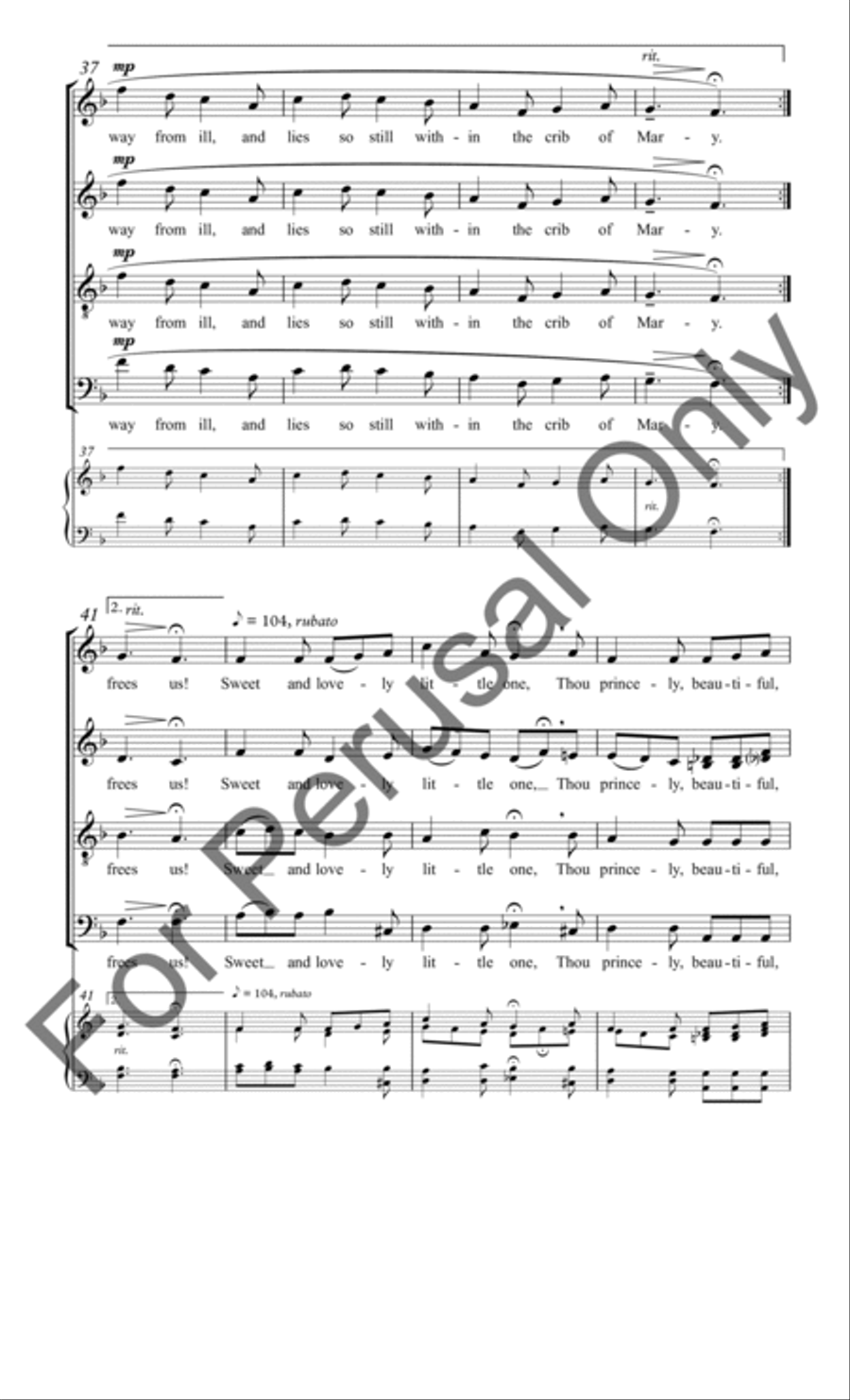 Song of the Crib Divisi scores gallery preview page 6