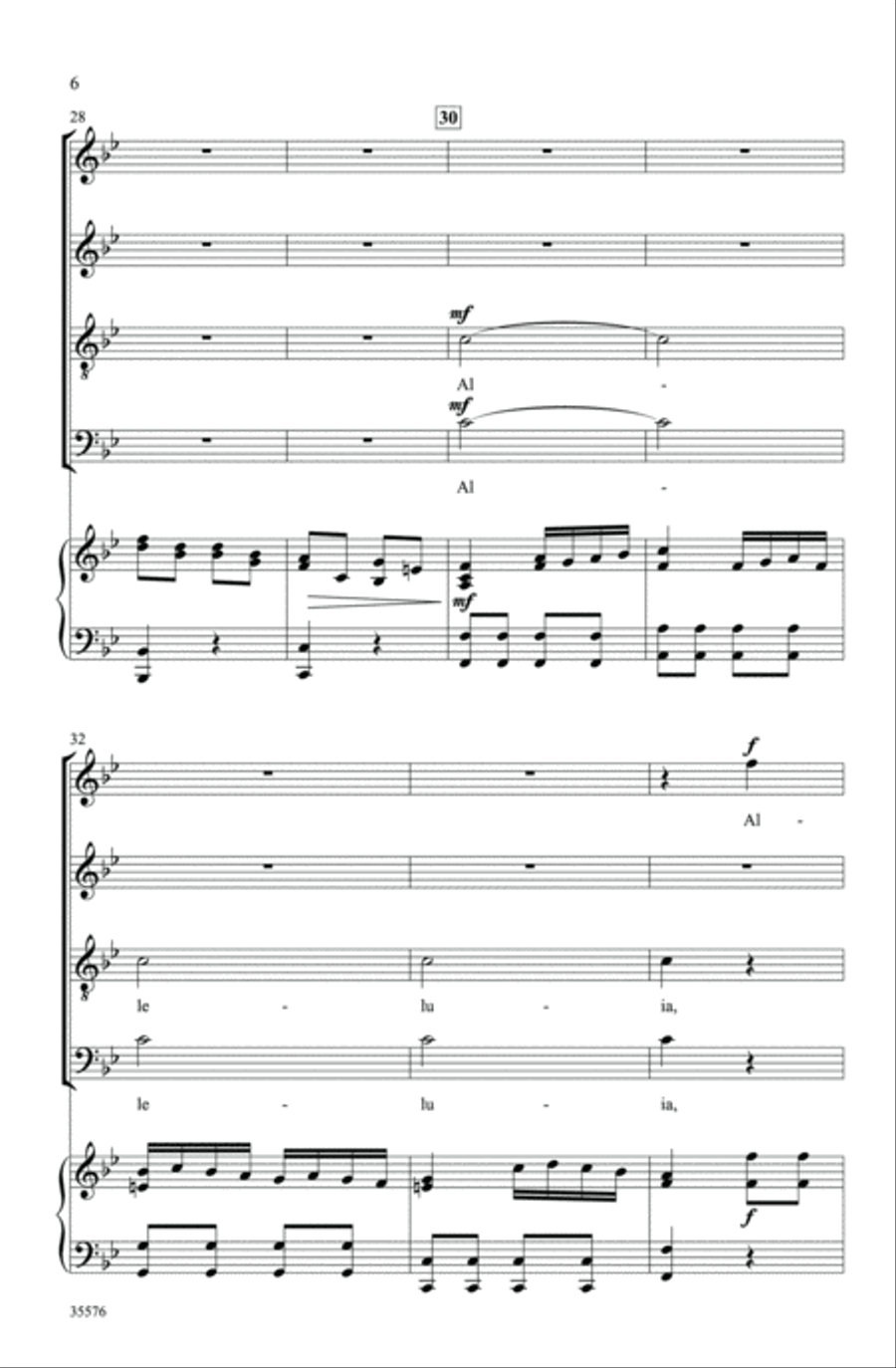 Alleluia (from Regina Coeli, K. 108) 4-Part scores gallery preview page 5
