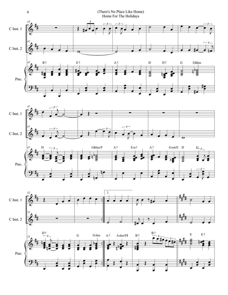 (There's No Place Like) Home For The Holidays Flute scores gallery preview page 4