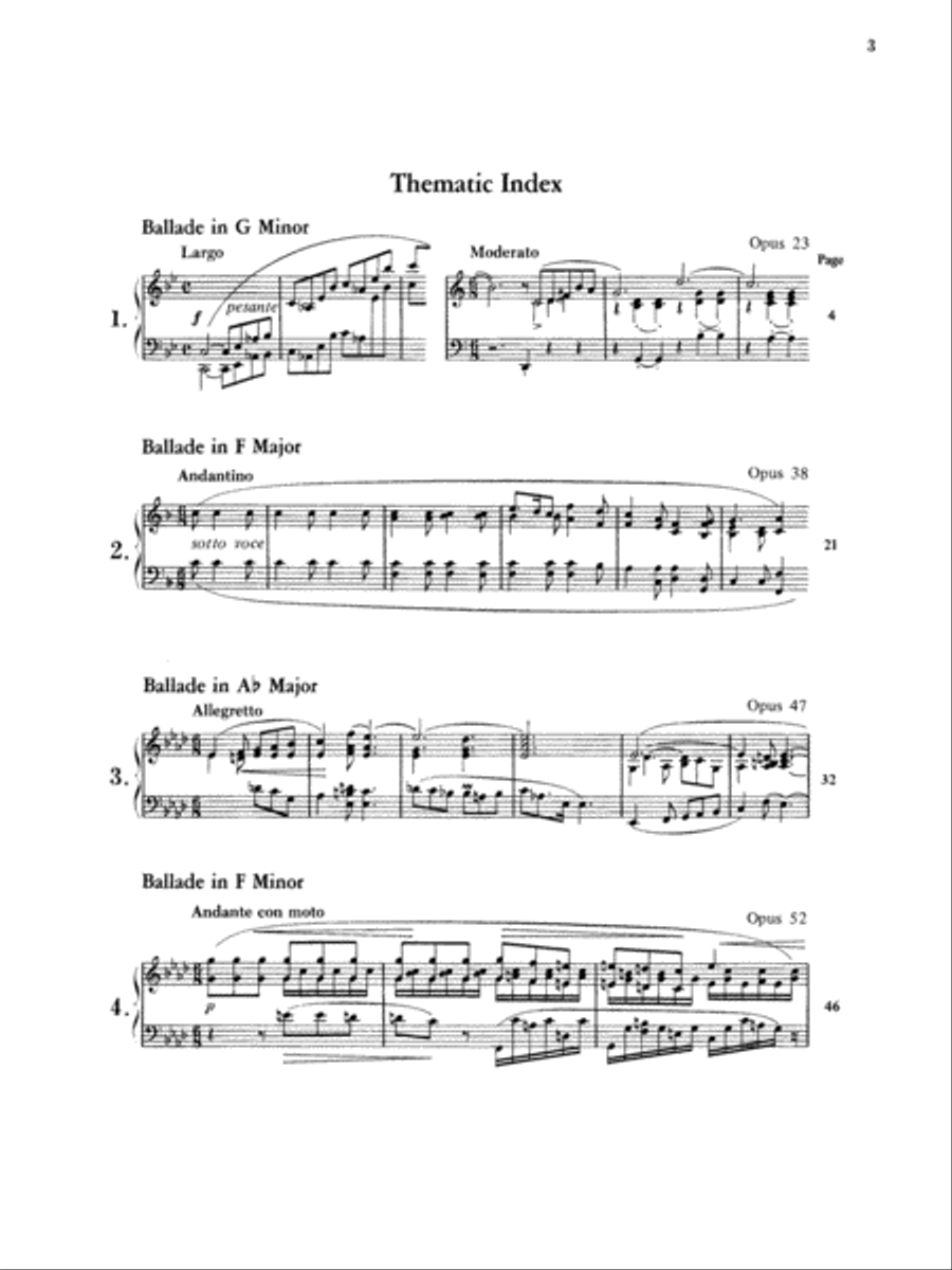Chopin -- Ballades Chopin -- Ballades Piano Solo scores gallery preview page 2