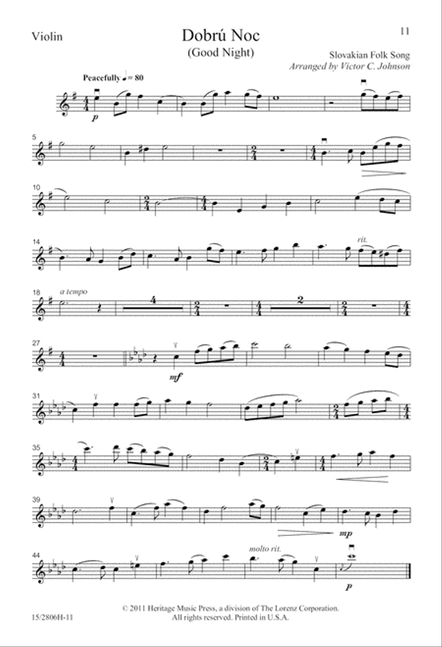 Dobrú Noc (Good Night) Dobrú Noc (Good Night) SSA scores gallery preview page 12
