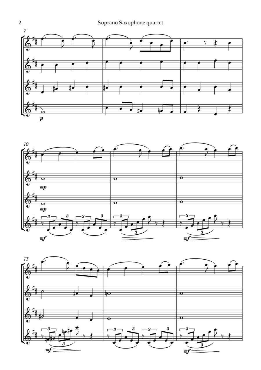 Swan Lake Tchaikovsky Soprano Saxophone Quartet Soprano Saxophone scores gallery preview page 3