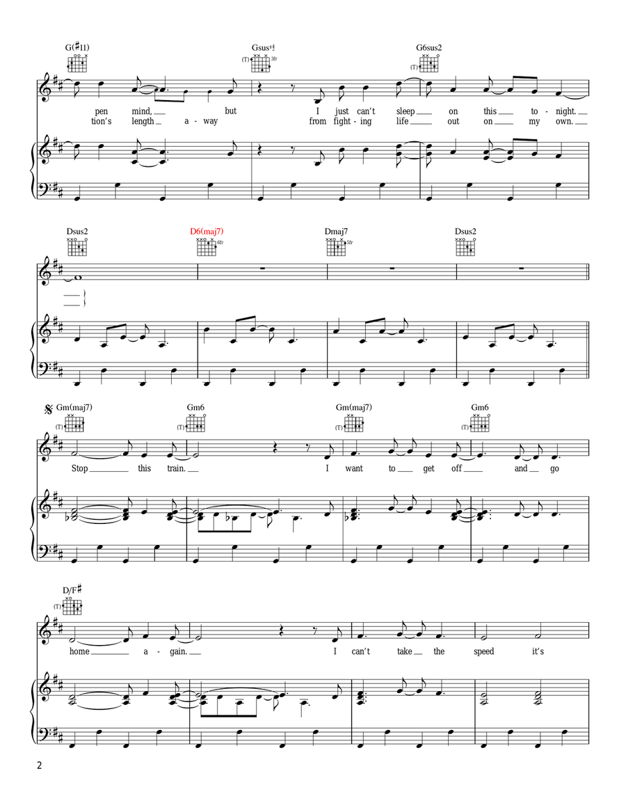 Stop This Train Piano, Vocal, Guitar scores gallery preview page 2