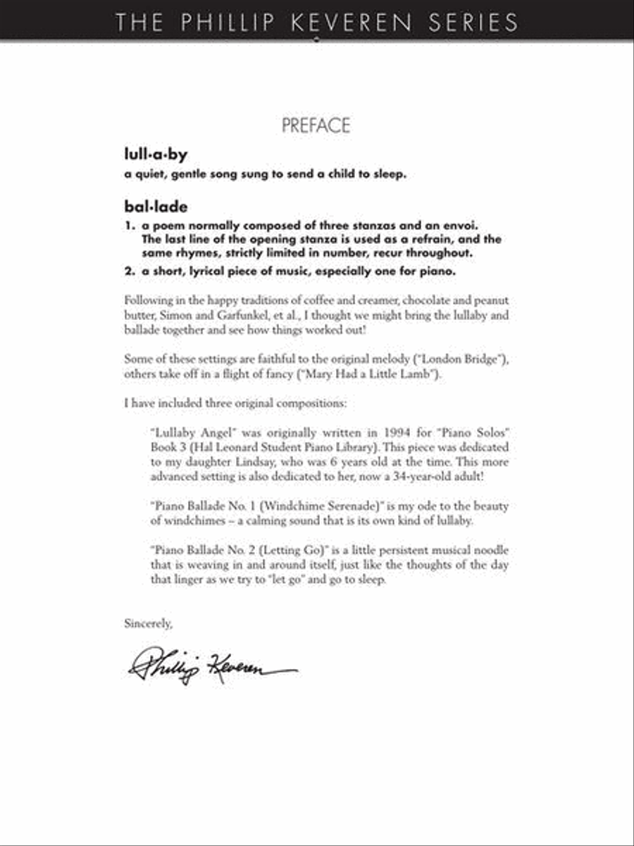 Lullaby Ballades Lullaby Ballades Piano Solo scores gallery preview page 3