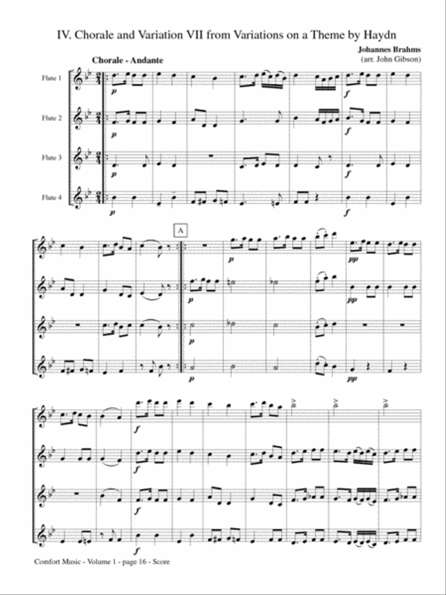 Comfort Music, Vol. 1 for Flute Quartet Flute Quartet scores gallery preview page 3
