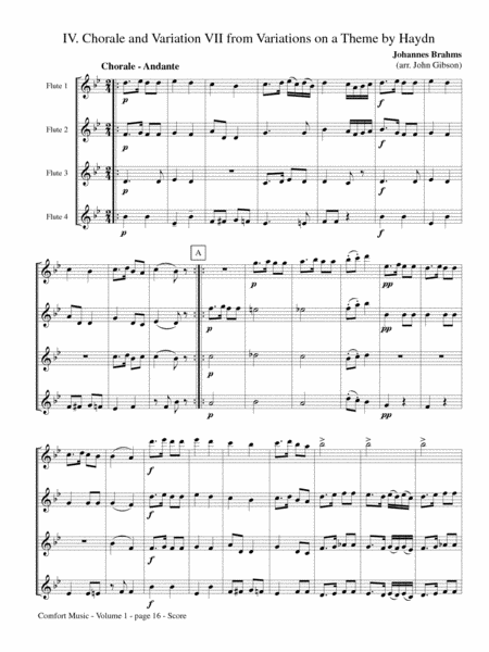 Comfort Music, Vol. 1 for Flute Quartet