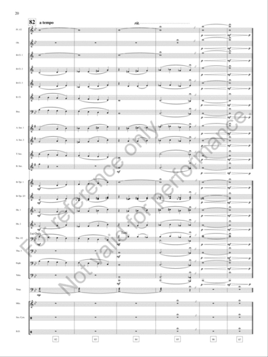 Leaves That Descend To No Drum Concert Band scores gallery preview page 21