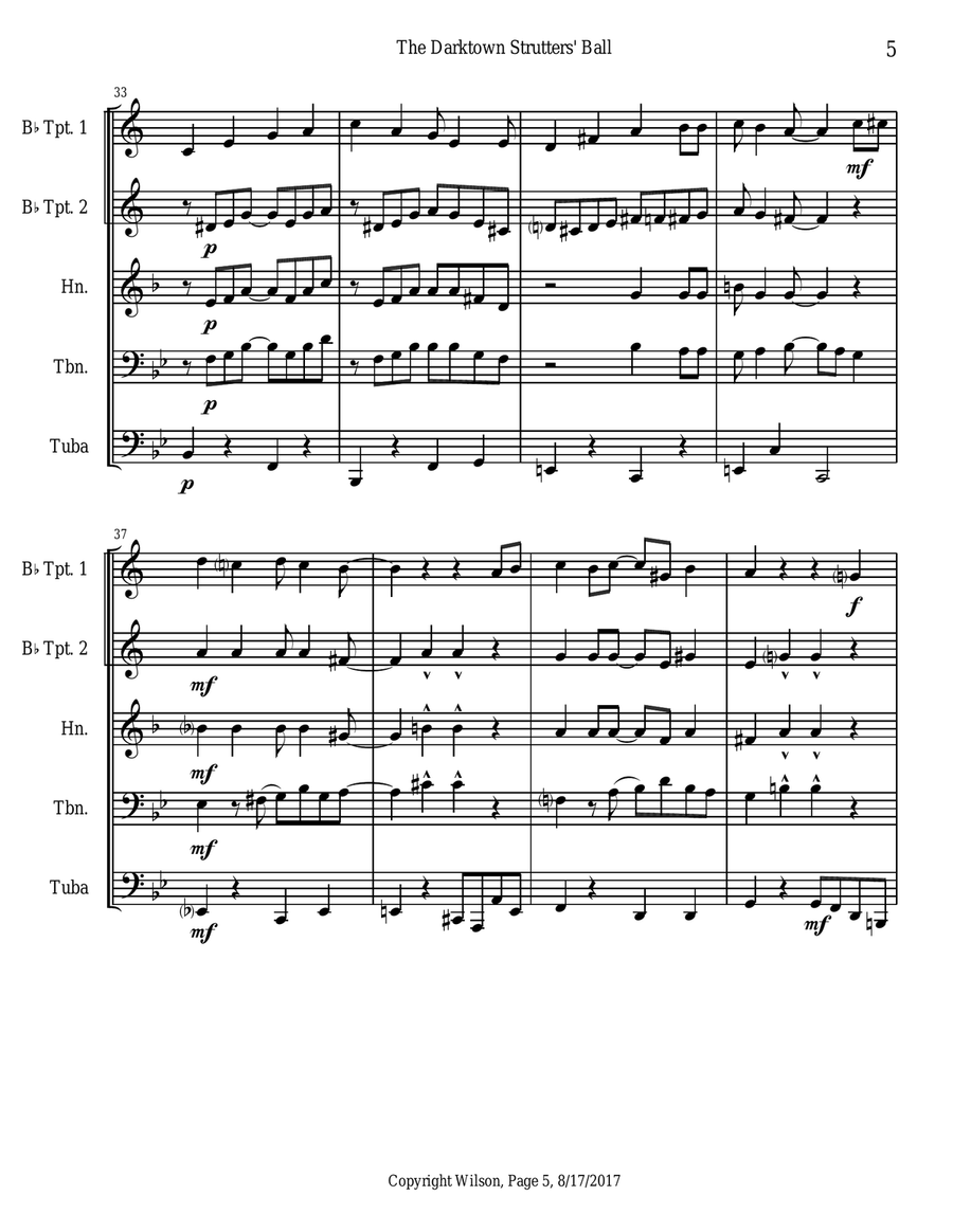 The Darktown Strutters' Ball Brass Quintet scores gallery preview page 5