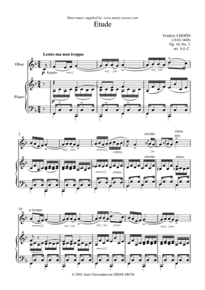 Op.10 No.3 Etude - Oboe and Piano
