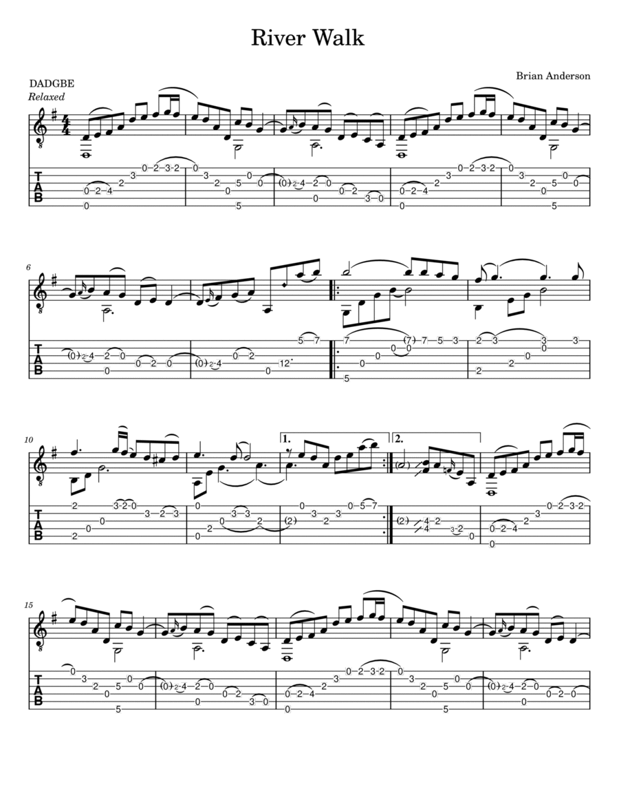 River Walk Acoustic Guitar scores gallery preview page 1