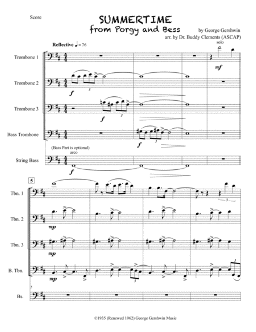 Summertime Brass Ensemble scores gallery preview page 1