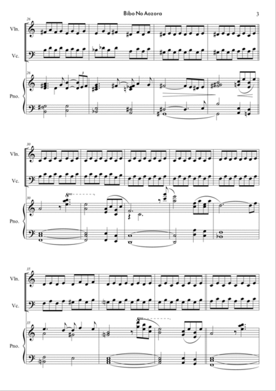 Bibo No Aozora (from Babel) Piano Trio scores gallery preview page 3