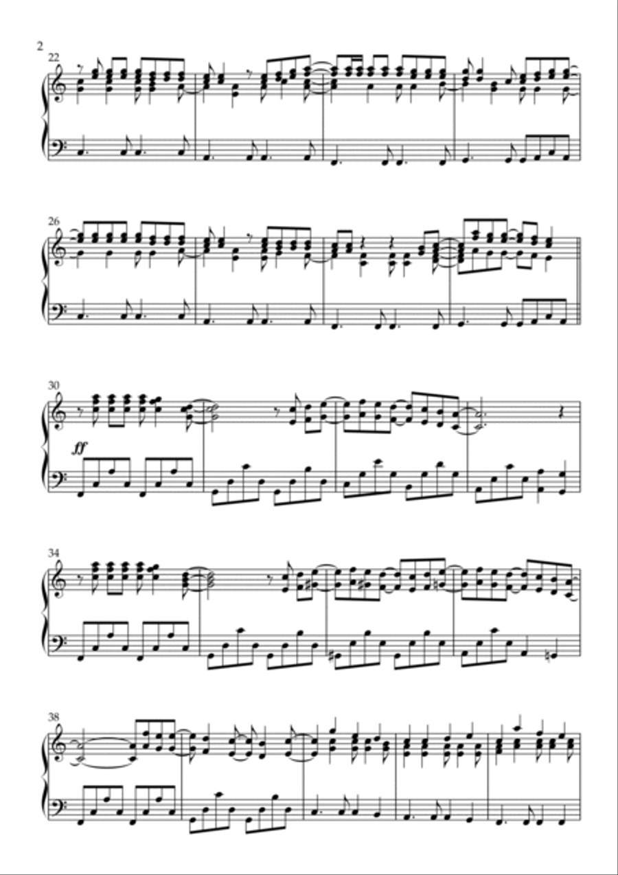 Merry Christmas Piano Solo scores gallery preview page 2