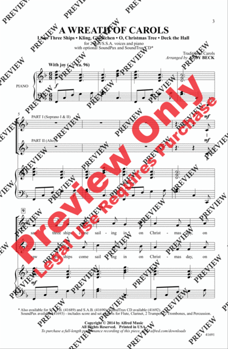A Wreath of Carols 2-Part scores gallery preview page 2