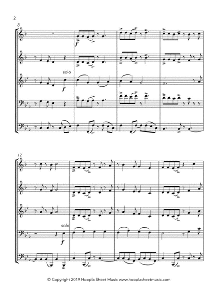 Emmanuel Rock (O Come, O Come Emmanuel) Brass Ensemble scores gallery preview page 2