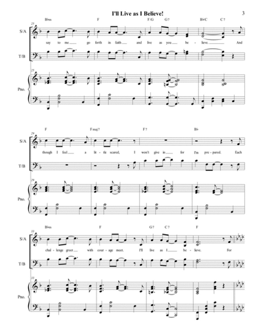 I'll Live As I Believe! - SATB Choir image number null