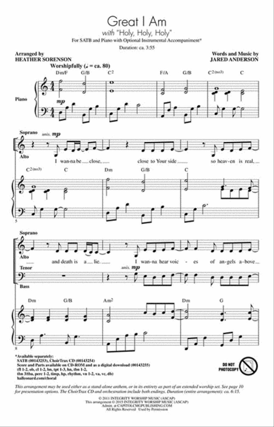 Great I Am (with “Holy, Holy, Holy”) Choir scores gallery preview page 2