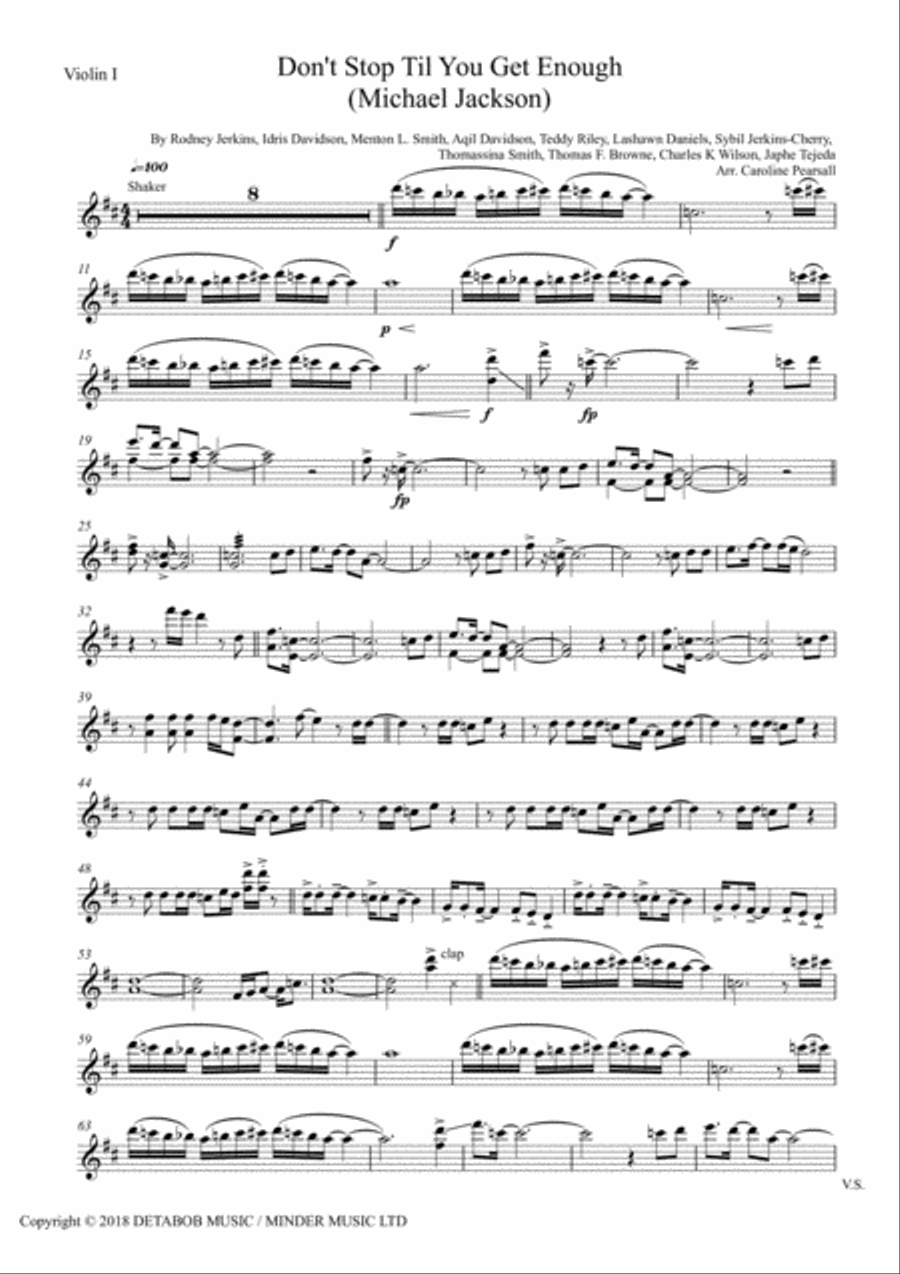 Don't Stop Til You Get Enough String Quartet scores gallery preview page 3