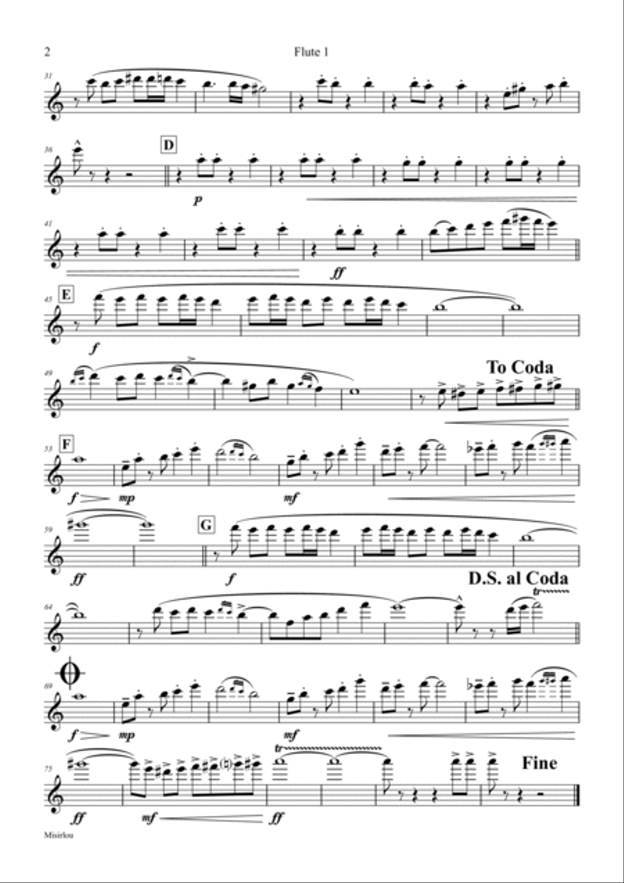 Misirlou - Pulp Fiction - Flute Quartet - C Flute Quartet scores gallery preview page 6