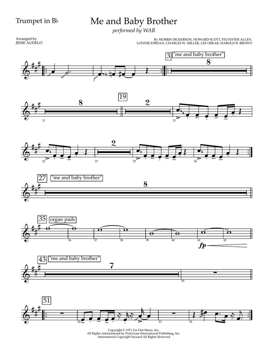 Me And Baby Brother B-Flat Trumpet scores gallery preview page 1