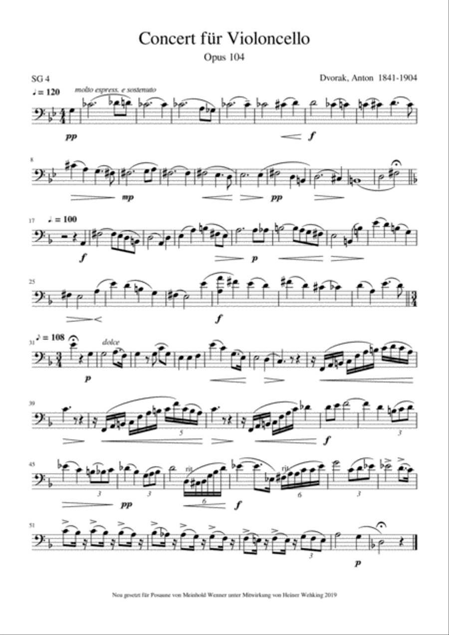 Dvorak Collection of 3 Pieces Trombone Solo Posaune Soli Stück Stücke Piece Pieces Trombón harson Trombone Solo scores gallery preview page 2
