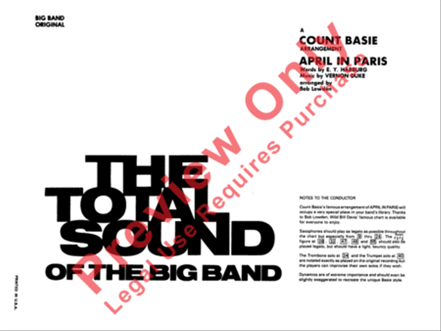 April in Paris Jazz Ensemble scores gallery preview page 2
