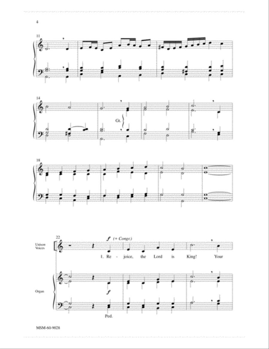Rejoice, the Lord is King! 4-Part scores gallery preview page 3