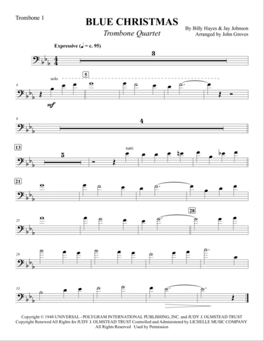 Blue Christmas Brass Quartet scores gallery preview page 4