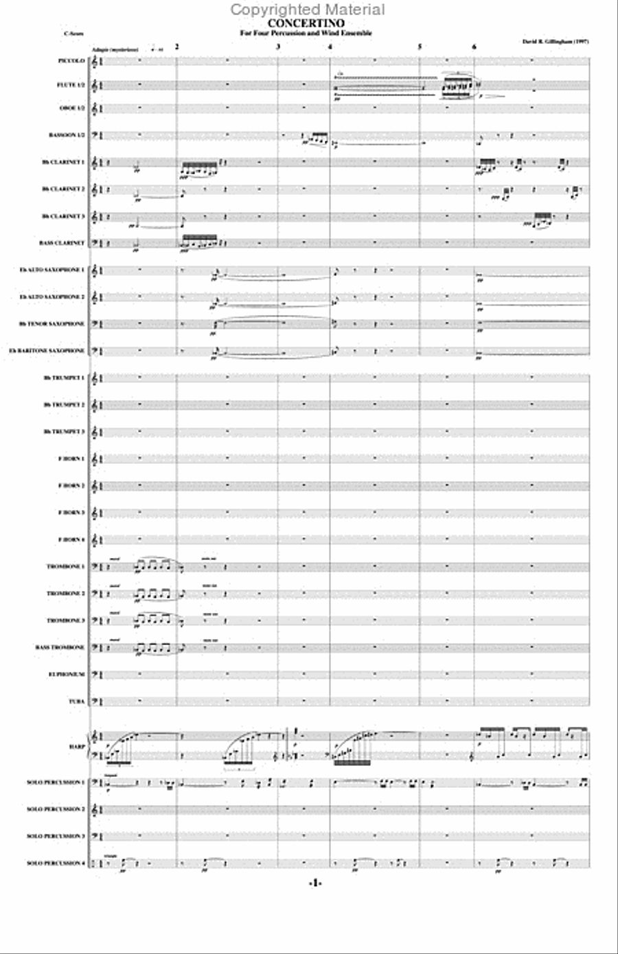Concertino for 4 Percussion Concert Band scores gallery preview page 2