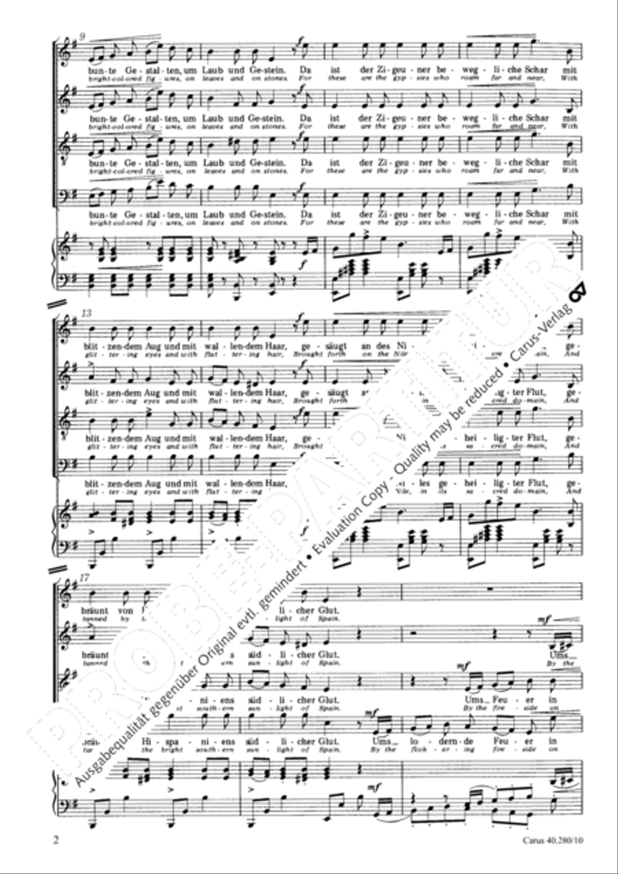 In forest and shadows (Zigeunerleben) 4-Part scores gallery preview page 3