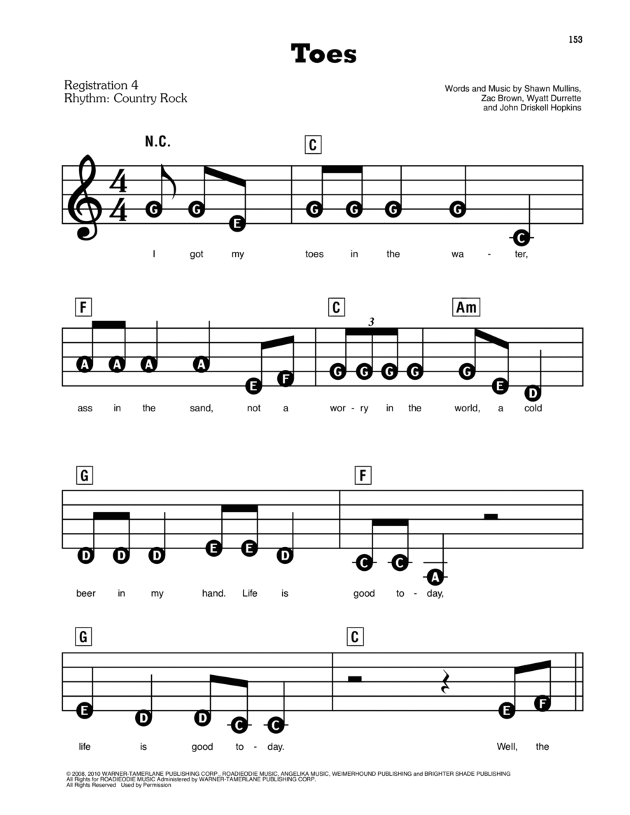 Toes Electronic Keyboard scores gallery preview page 1