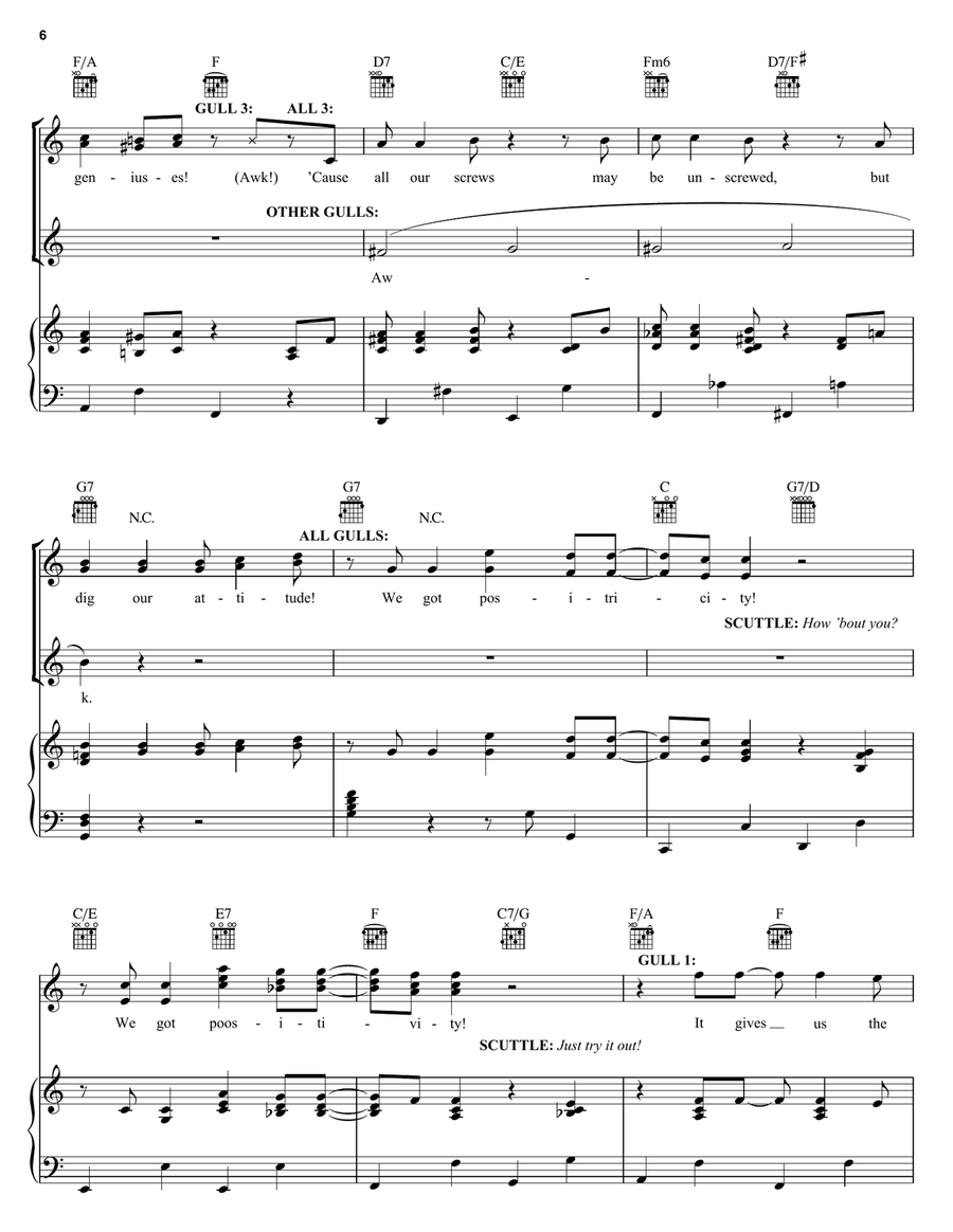 Positoovity (from The Little Mermaid: A Broadway Musical) Piano, Vocal, Guitar scores gallery preview page 6