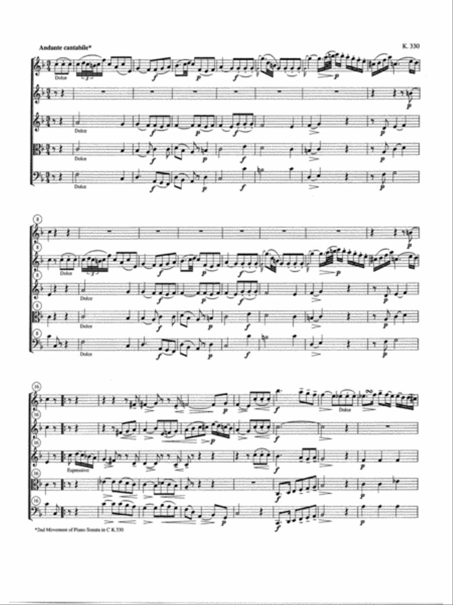 Quintet in C Major, K. 309/330 School and Community scores gallery preview page 3