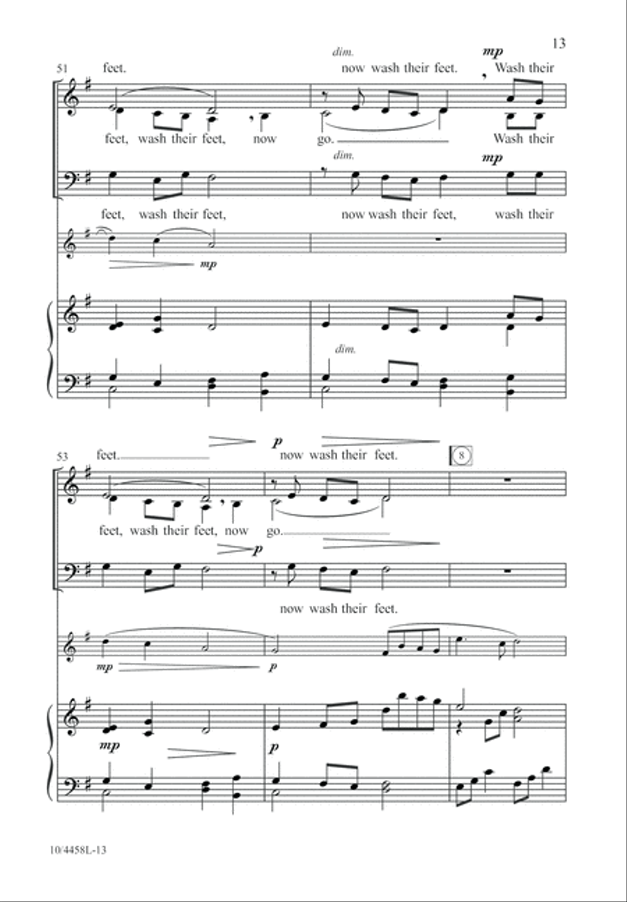 Wash Their Feet Wash Their Feet 3-Part scores gallery preview page 14