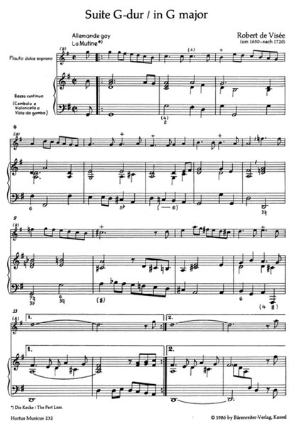 Suite for Descant Recorder and Basso continuo G major