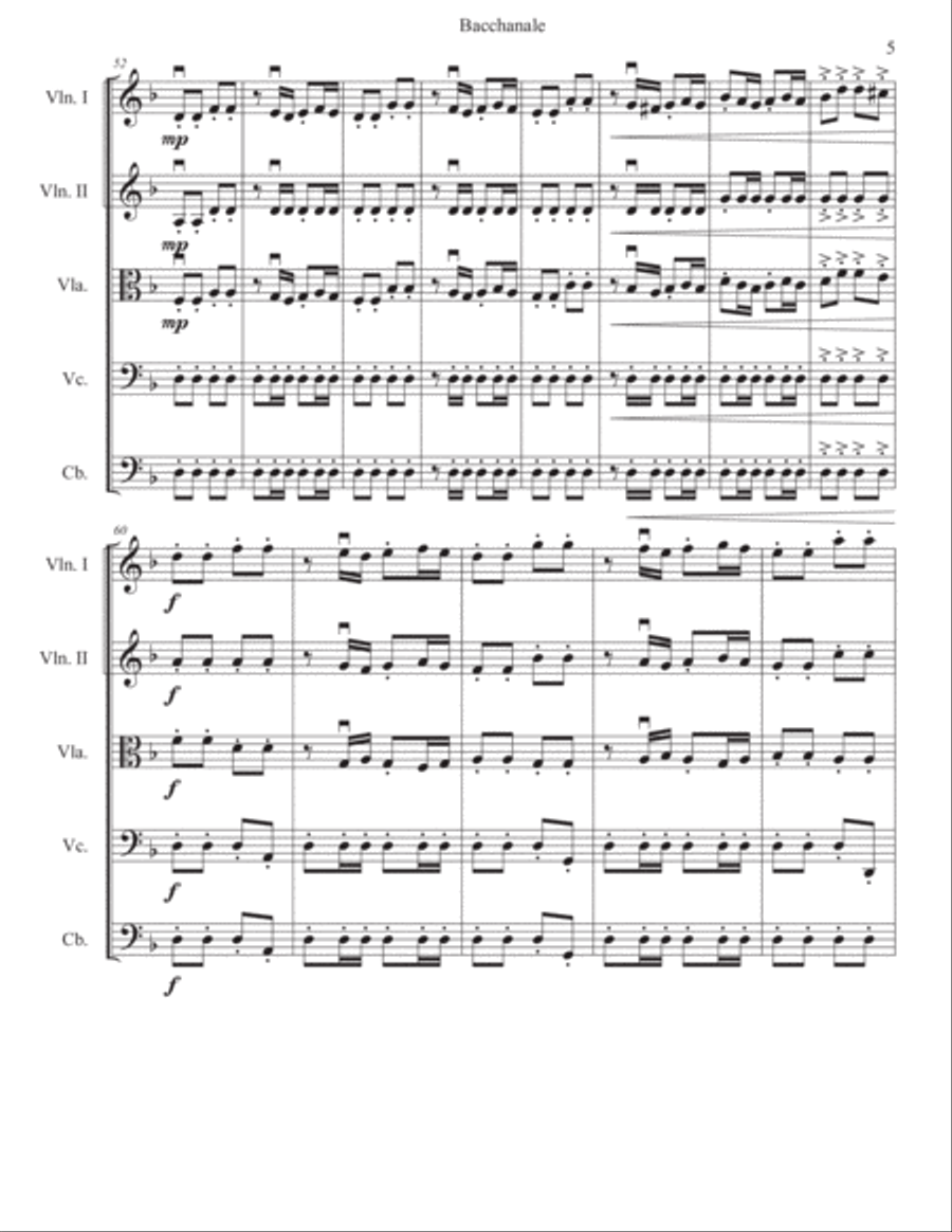 Bacchanale from Samson and Delilah String Orchestra scores gallery preview page 6