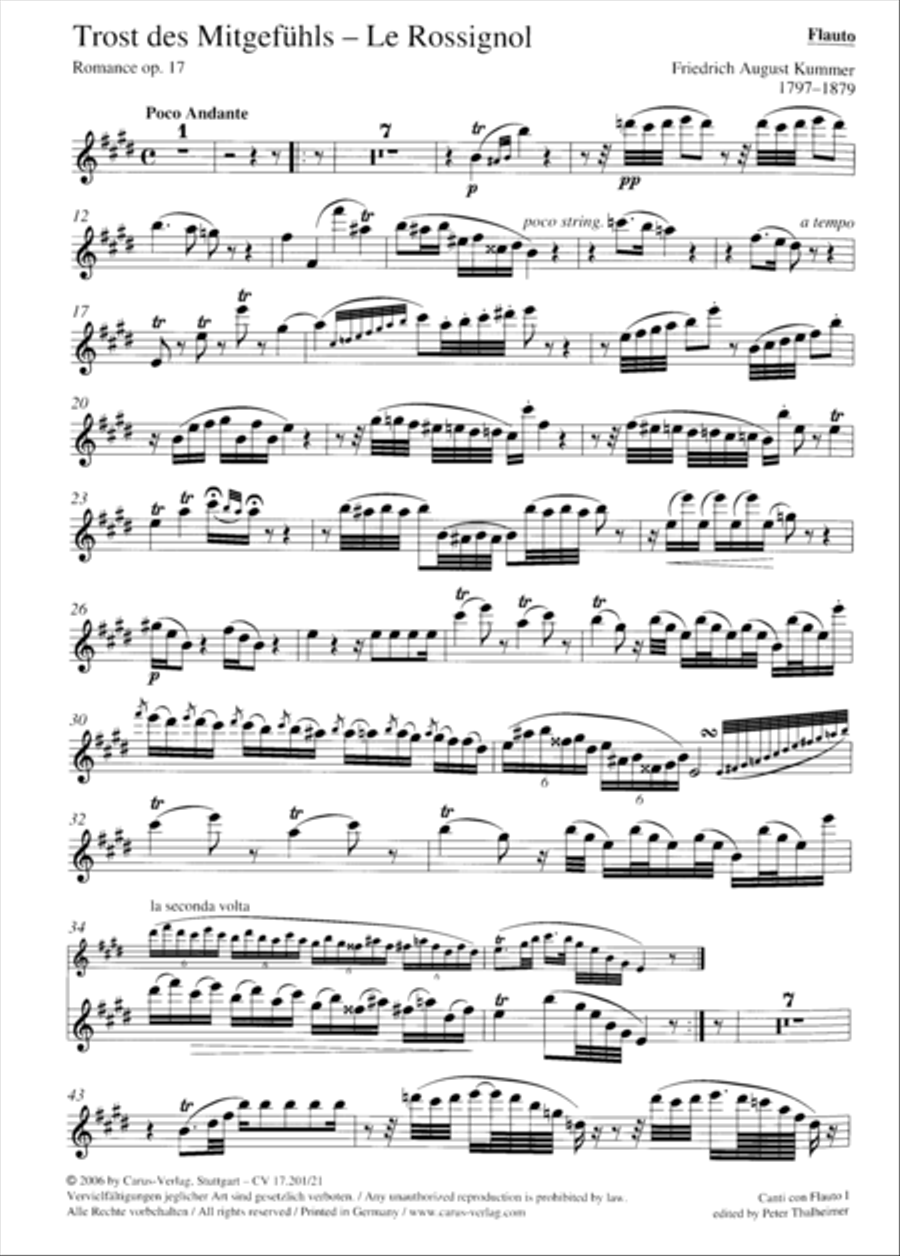 Canti con flauto I. Seven Songs of the 19th century for upper voice, flute and piano Choir scores gallery preview page 2
