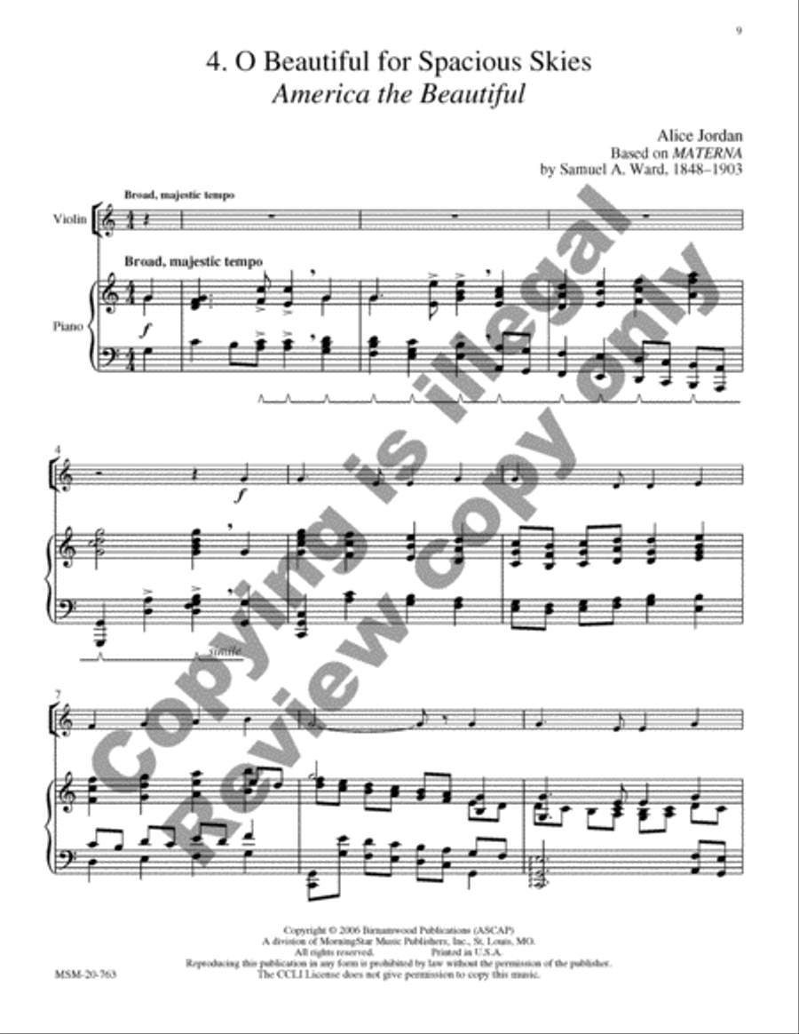 An American Suite for Violin and Piano Violin Solo scores gallery preview page 28