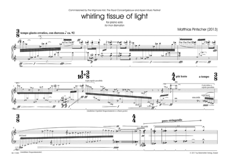 whirling tissue of light for piano solo (2013)