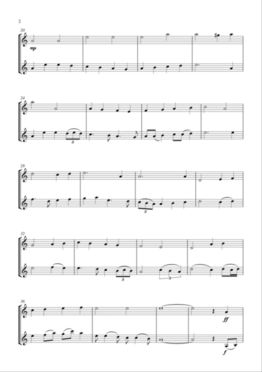 God Rest You Merry, Gentlemen (for violin duet, suitable for grades 1-5) String Duet scores gallery preview page 2