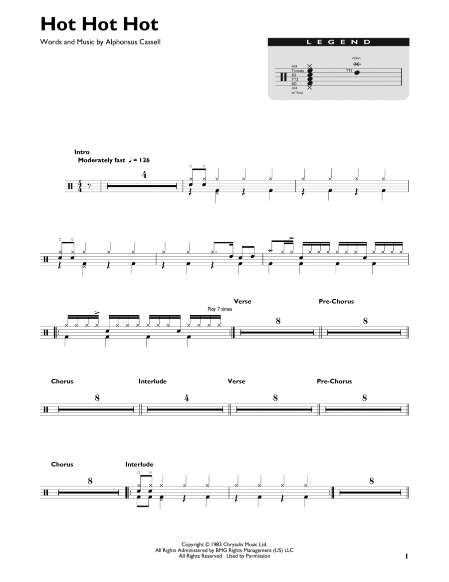 Hot Hot Hot Drum Set scores gallery preview page 1