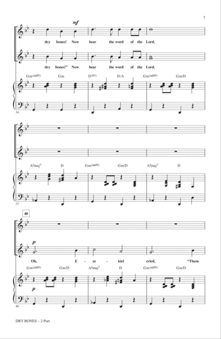 Dry Bones (arr. Cristi Cary Miller) 2-Part scores gallery preview page 5