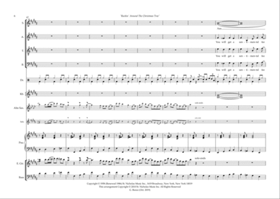Rockin' Around The Christmas Tree 4-Part scores gallery preview page 6