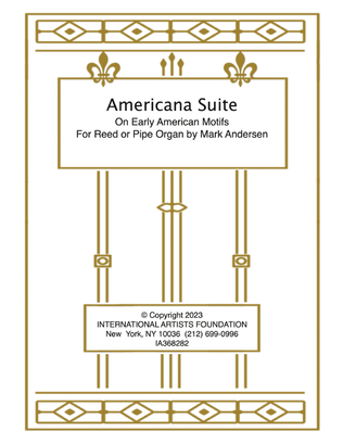 Book cover for Americana Suite for organ by Mark Andersen