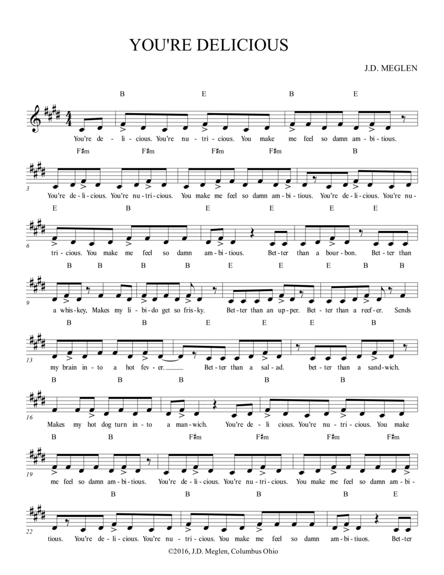 YOU'RE DELICIOUS Voice scores gallery preview page 1