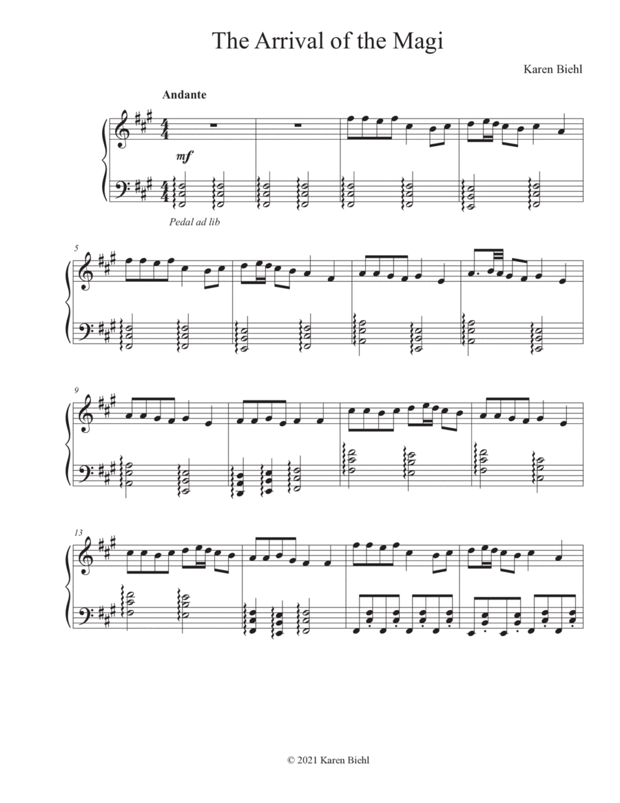 The Arrival of the Magi (Solo Piano) Piano Solo scores gallery preview page 1