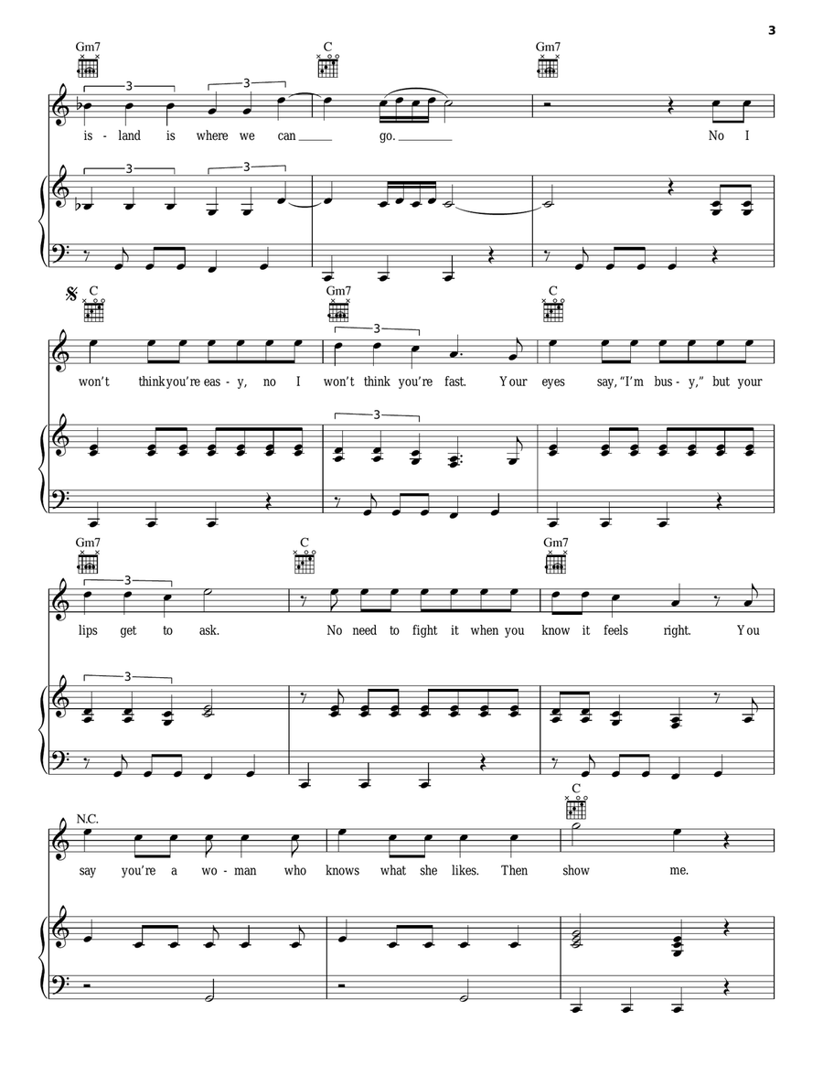 Show Me Show Me Piano, Vocal, Guitar scores gallery preview page 3