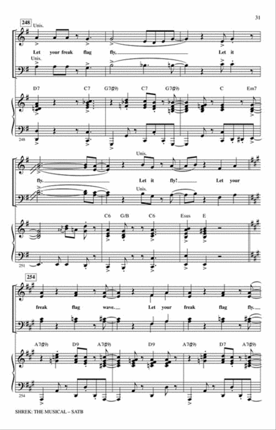 Shrek: The Musical (Choral Medley) Choir scores gallery preview page 6